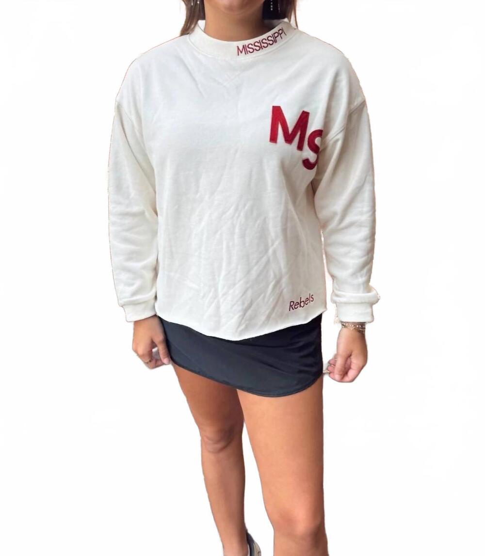 NEW CLOUD TEN hotty toddy crewneck sweater in white
